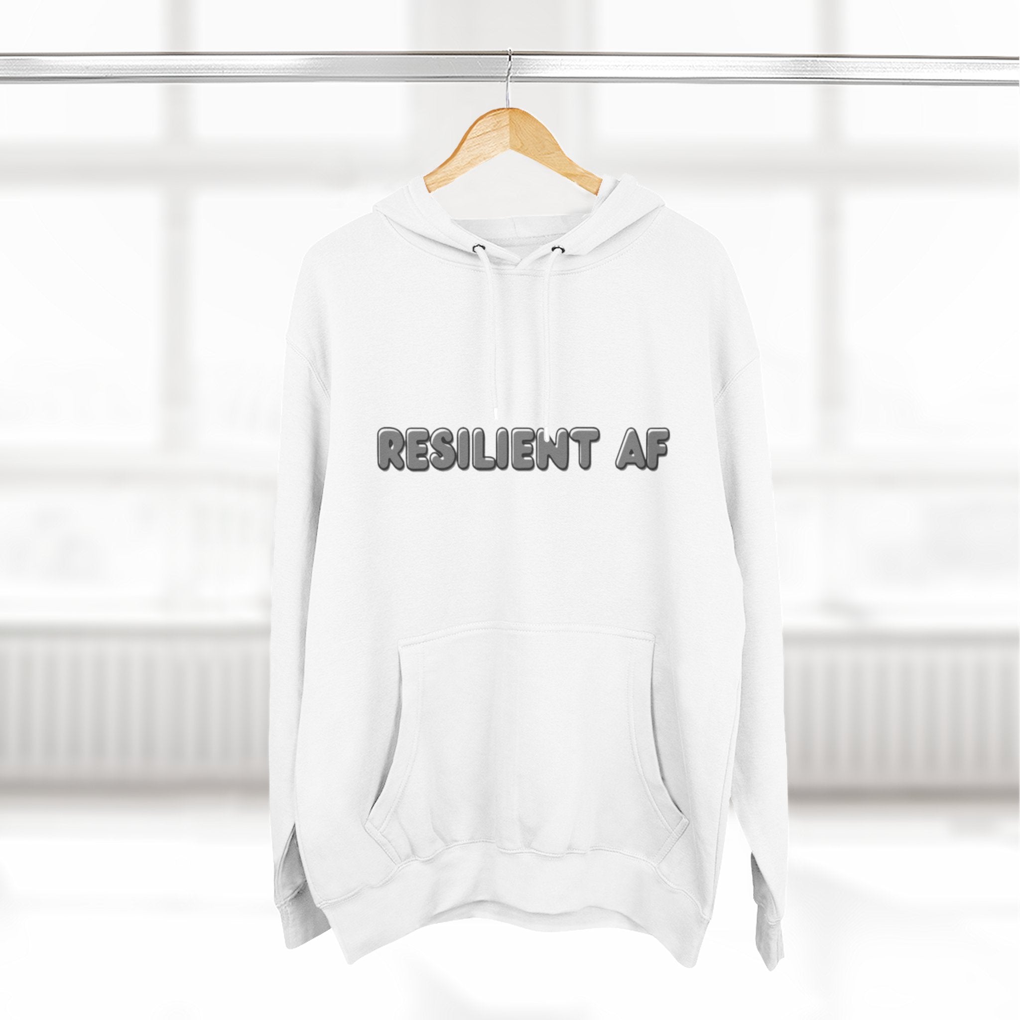 Resilient AF Hoodie – Motivational Streetwear with Bold Front Text & Dictionary Definition Back Print | Mental Health & Strength Apparel