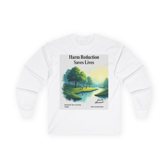 Harm Reduction Awareness Long Sleeve Tee, Unisex Cotton Tee, Sobriety Shirt, Mental Health Awareness Apparel, Gift for Recovery Support