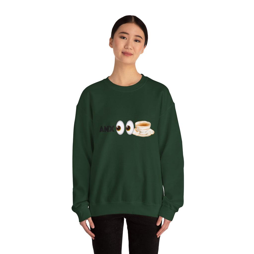 ANX(👀)TEA Anxiety Awareness Sweater – Mental Health Comfort Wear with Unique Graphic Design