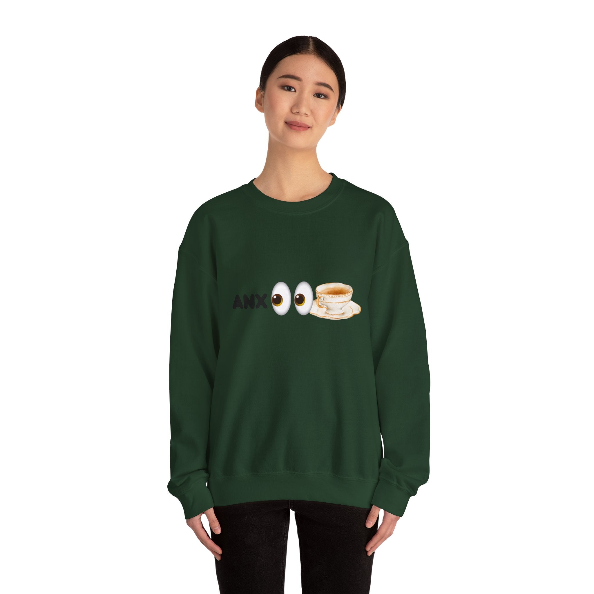 ANX(👀)TEA Anxiety Awareness Sweater – Mental Health Comfort Wear with Unique Graphic Design