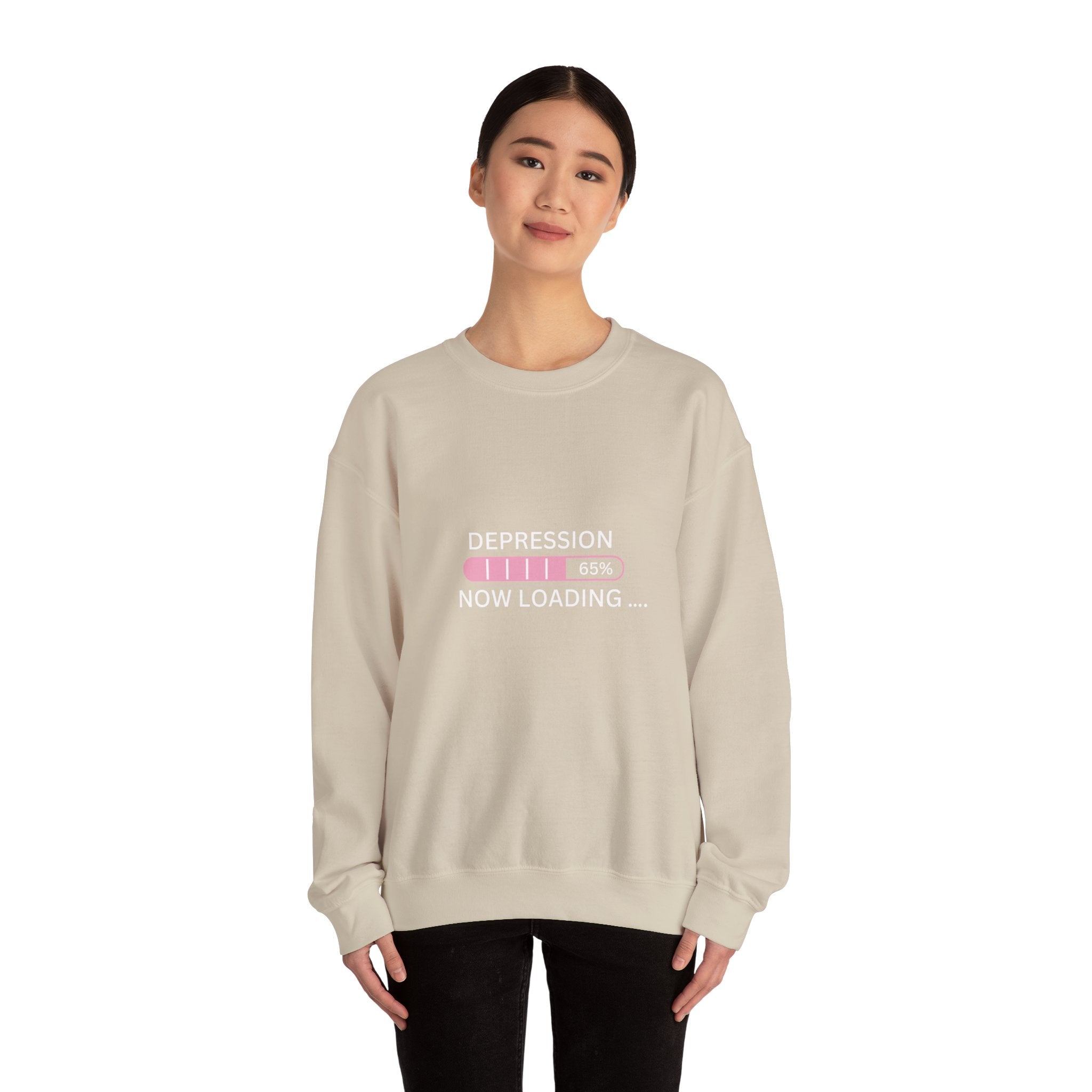 Depression Now Loading Sweatshirt | Mental Health Awareness Pullover | Funny Relatable Anxiety & Depression Sweater