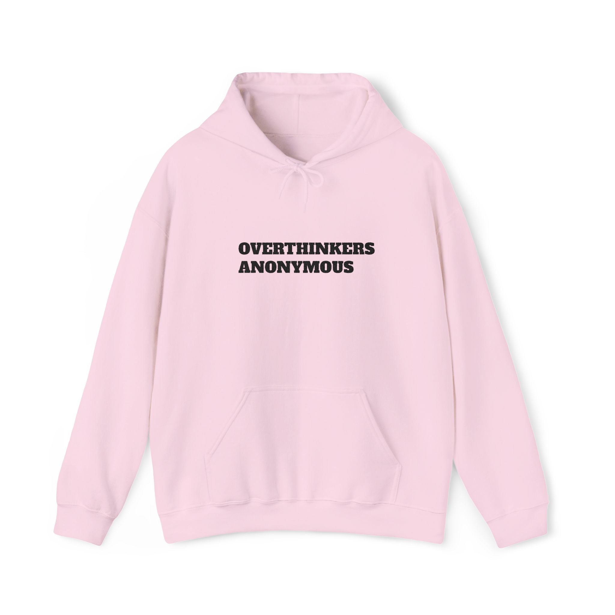 Overthinkers Anonymous Embroidered Hoodie | Mental Health Comfort Wear | Cozy Anxiety Relief Sweatshirt