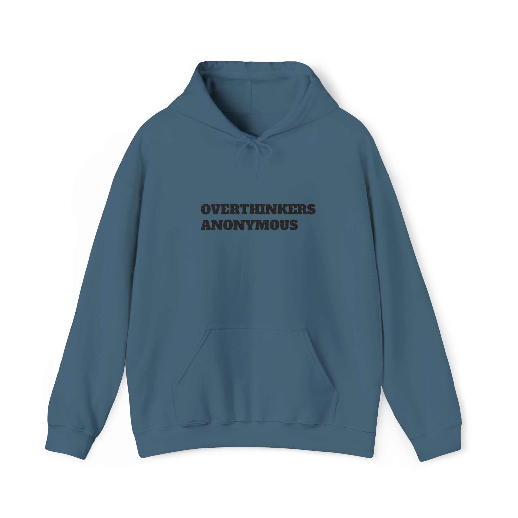 Overthinkers Anonymous Embroidered Hoodie | Mental Health Comfort Wear | Cozy Anxiety Relief Sweatshirt