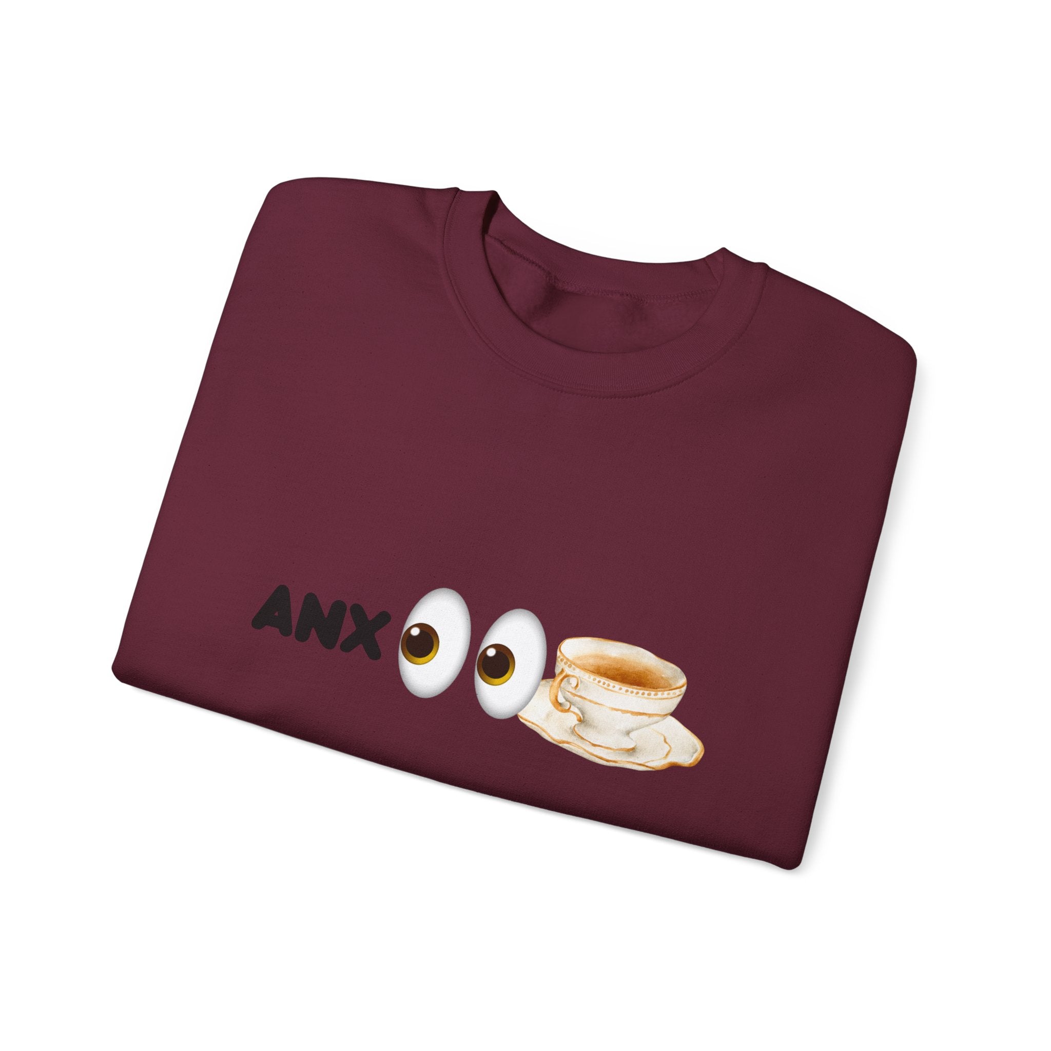 ANX(👀)TEA Anxiety Awareness Sweater – Mental Health Comfort Wear with Unique Graphic Design