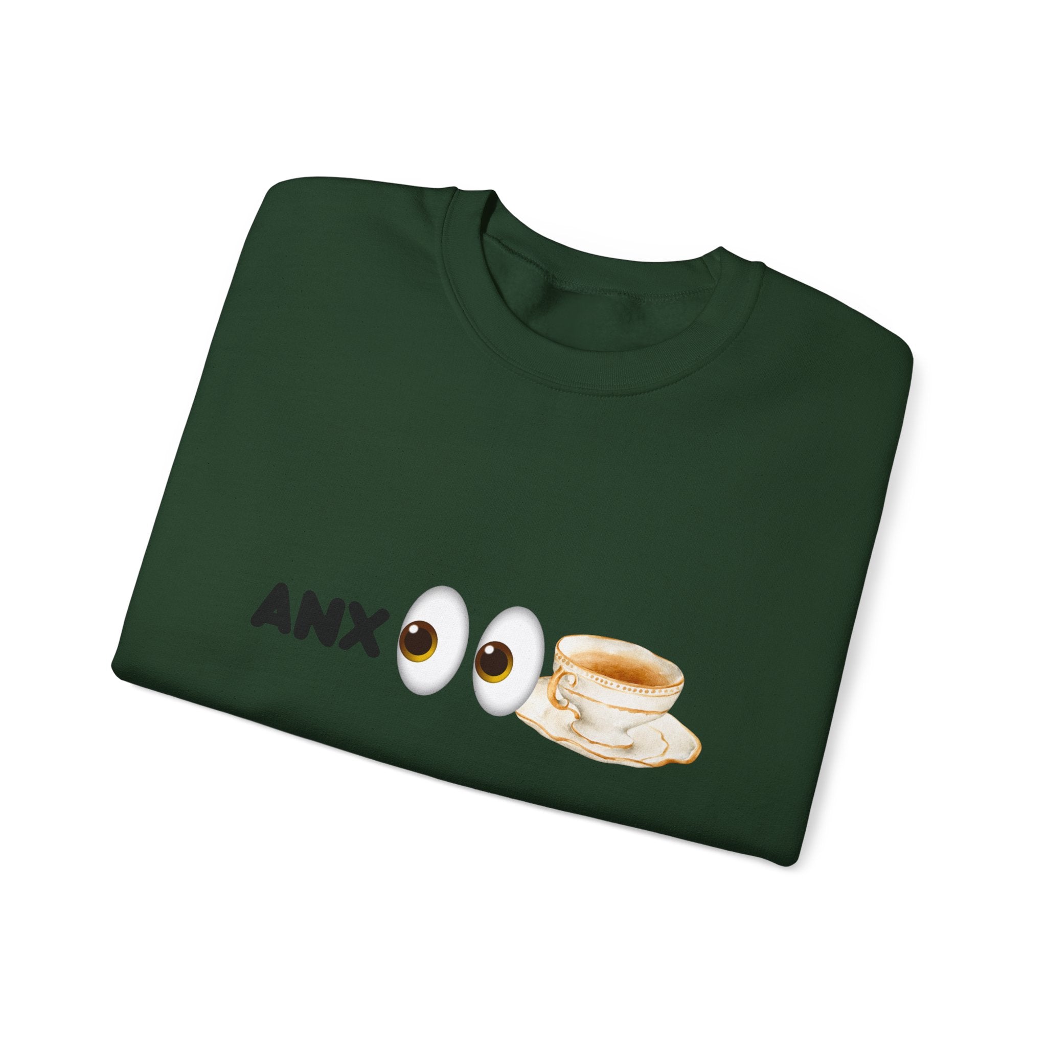 ANX(👀)TEA Anxiety Awareness Sweater – Mental Health Comfort Wear with Unique Graphic Design