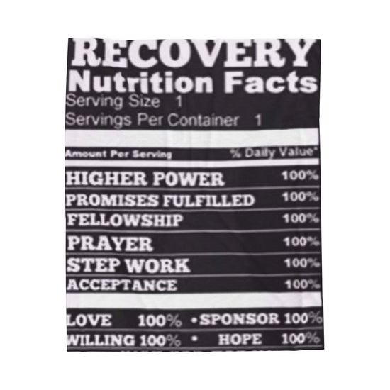 Recovery Encouragement Velveteen Plush Blanket, Cozy Therapy Gift, Inspirational Throw, Self-Help Home Decor, Supportive Recovery Blanket