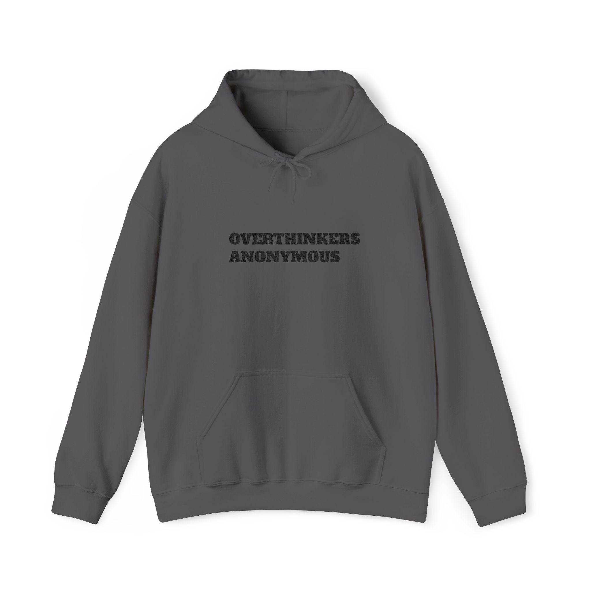 Overthinkers Anonymous Embroidered Hoodie | Mental Health Comfort Wear | Cozy Anxiety Relief Sweatshirt