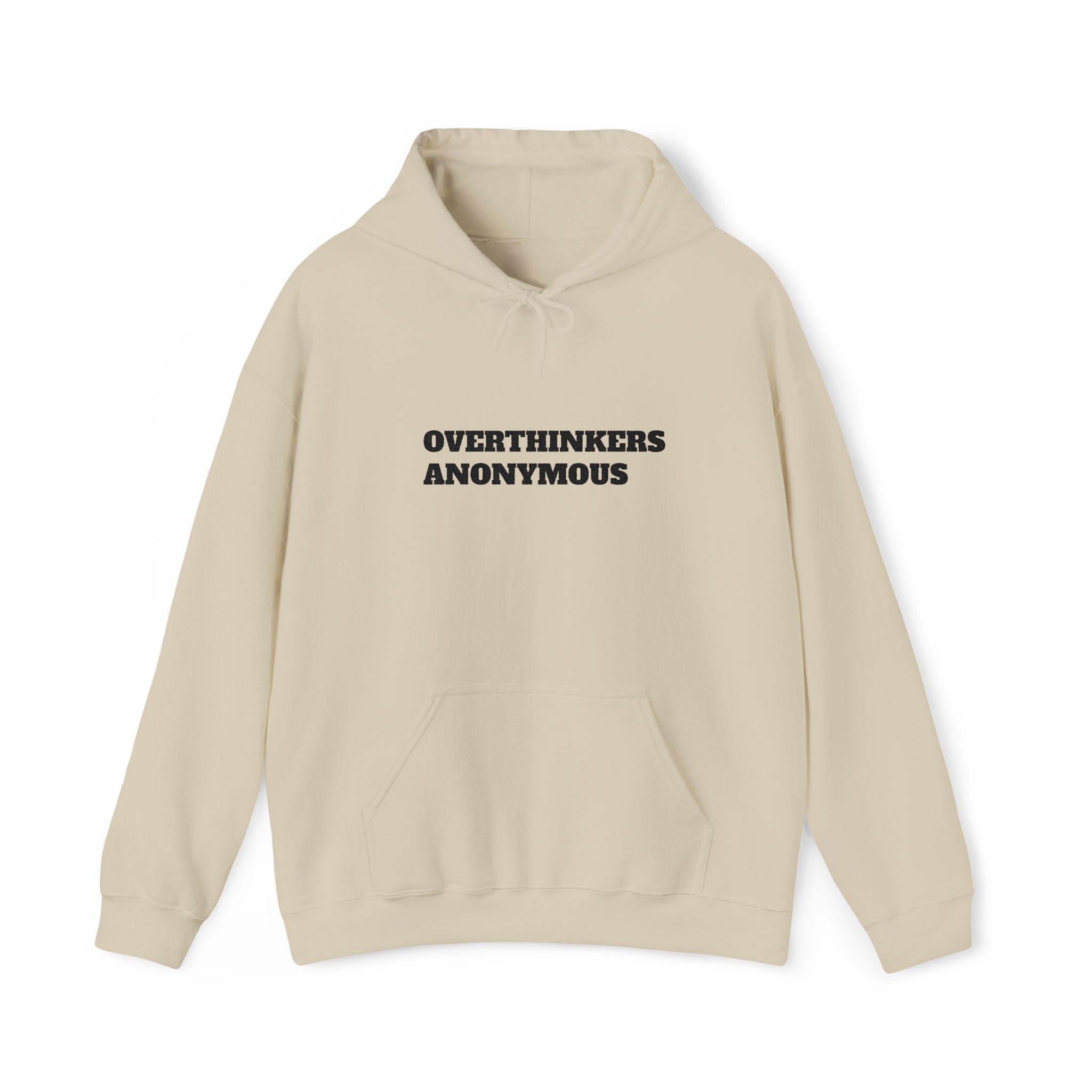 Overthinkers Anonymous Embroidered Hoodie | Mental Health Comfort Wear | Cozy Anxiety Relief Sweatshirt