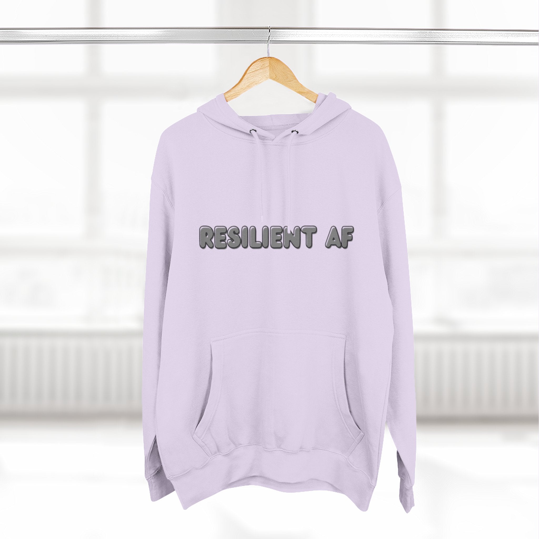 Resilient AF Hoodie – Motivational Streetwear with Bold Front Text & Dictionary Definition Back Print | Mental Health & Strength Apparel