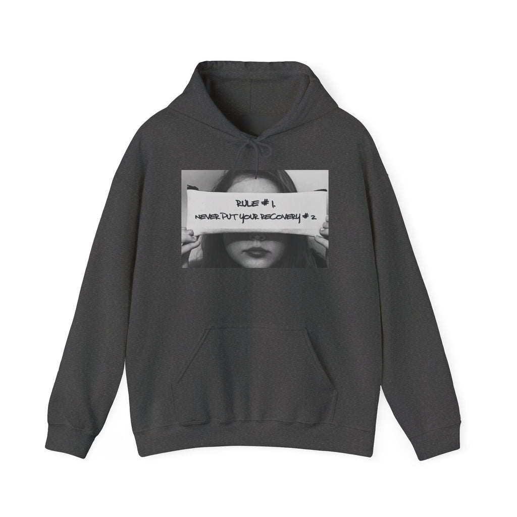 Never Put Your Recovery #2 Hoodie – Inspirational Addiction Recovery Graphic Sweatshirt