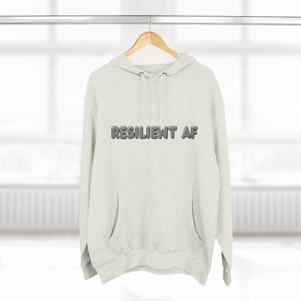 Resilient AF Hoodie – Motivational Streetwear with Bold Front Text & Dictionary Definition Back Print | Mental Health & Strength Apparel
