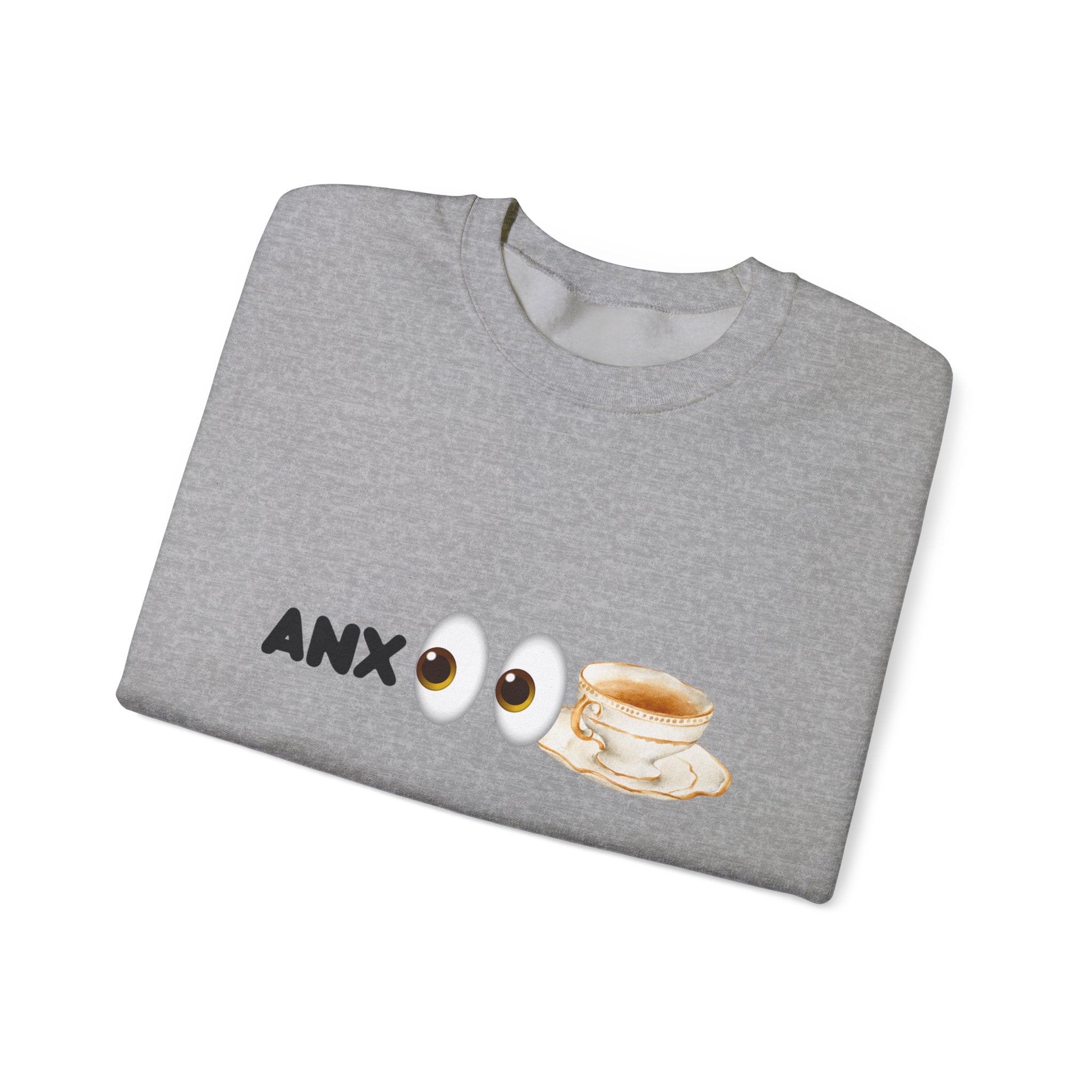 ANX(👀)TEA Anxiety Awareness Sweater – Mental Health Comfort Wear with Unique Graphic Design