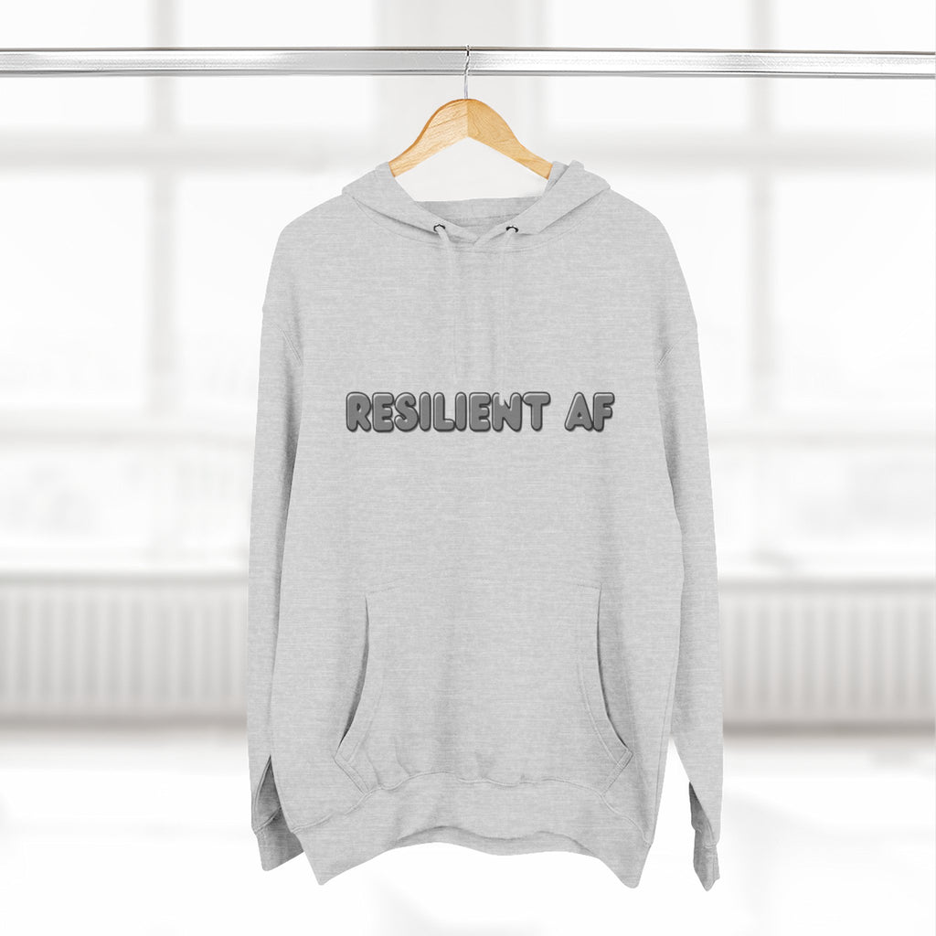 Resilient AF Hoodie – Motivational Streetwear with Bold Front Text & Dictionary Definition Back Print | Mental Health & Strength Apparel