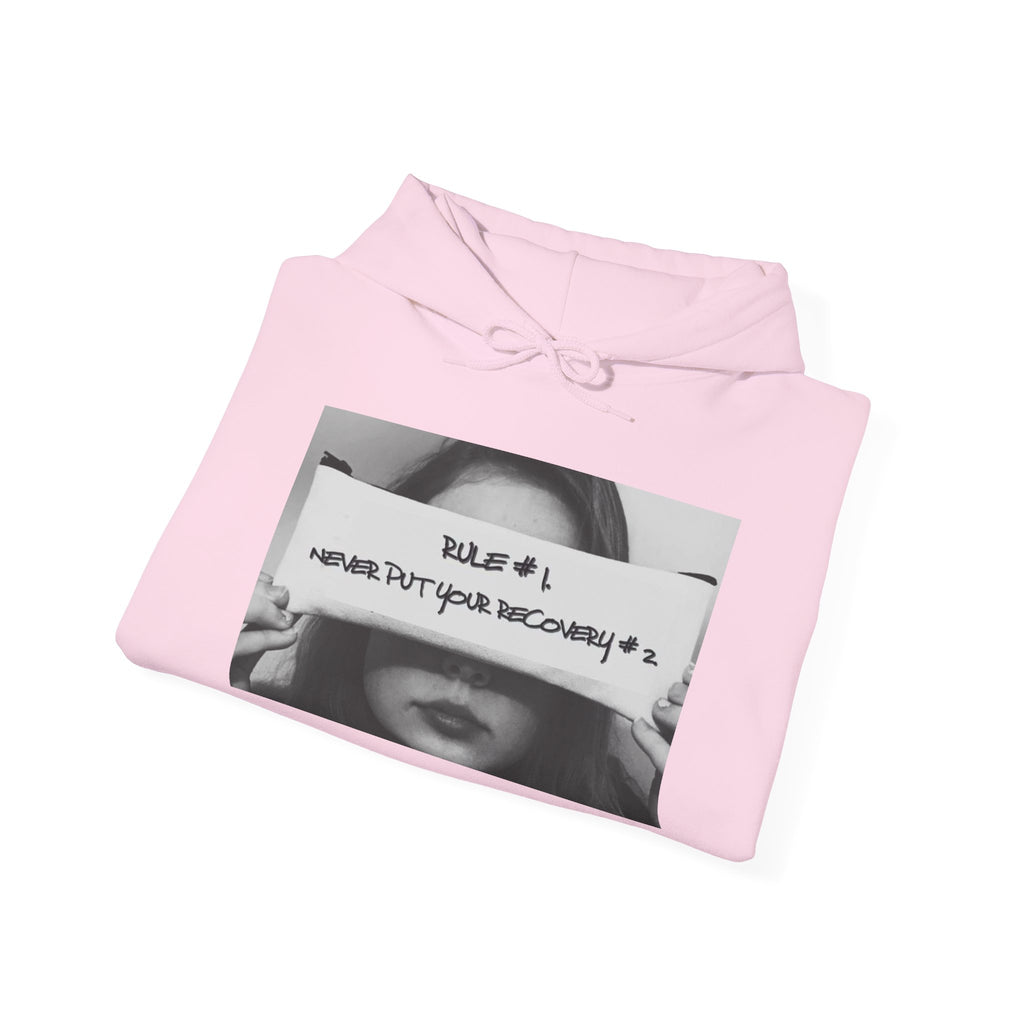 Never Put Your Recovery #2 Hoodie – Inspirational Addiction Recovery Graphic Sweatshirt
