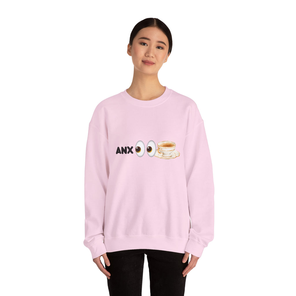 ANX(👀)TEA Anxiety Awareness Sweater – Mental Health Comfort Wear with Unique Graphic Design