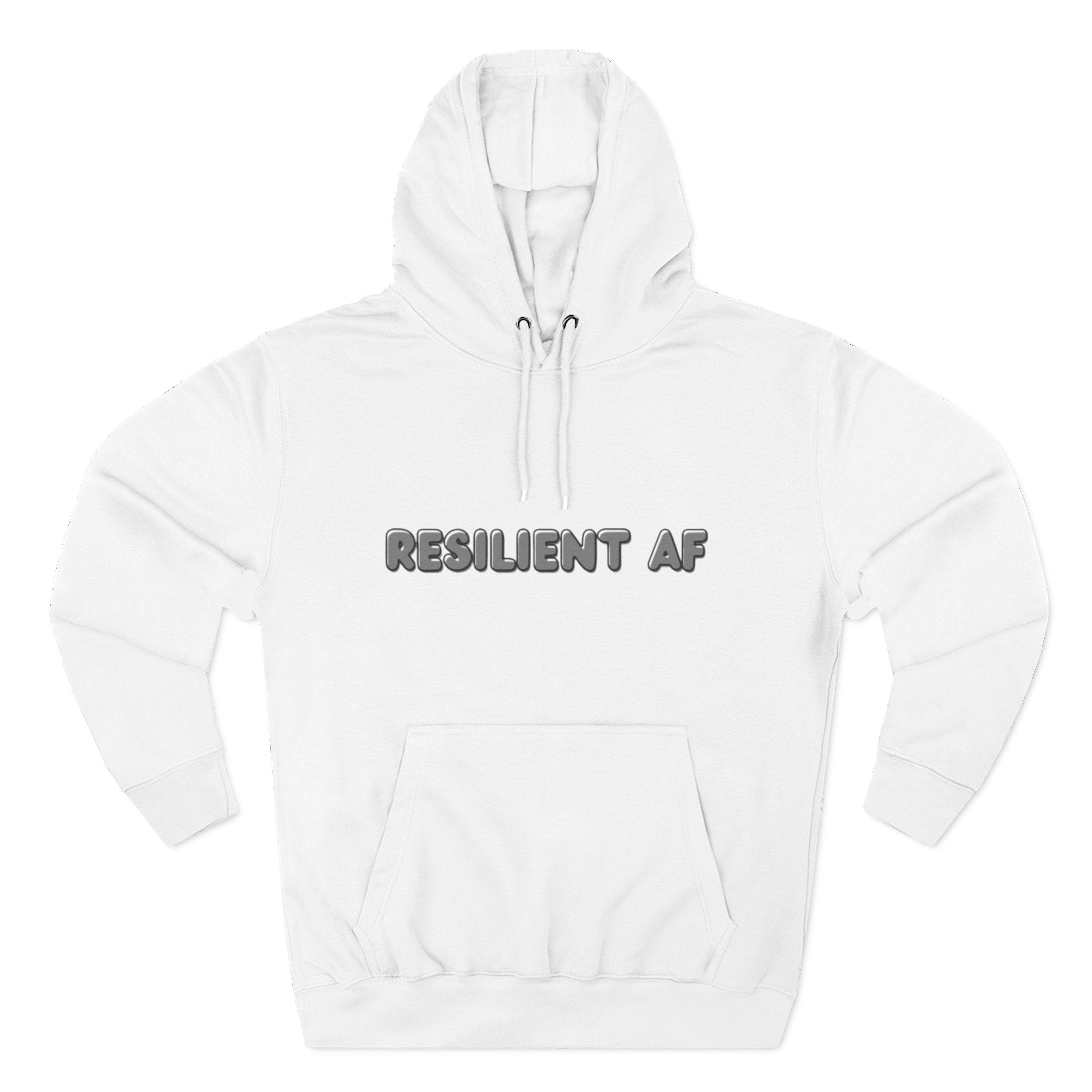 Resilient AF Hoodie – Motivational Streetwear with Bold Front Text & Dictionary Definition Back Print | Mental Health & Strength Apparel