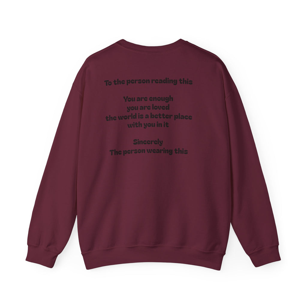 I Am Enough" Suicide & Depression Awareness Sweater – Mental Health Support & Inspirational Quote