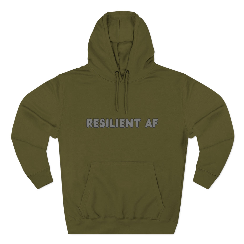 Resilient AF Hoodie – Motivational Streetwear with Bold Front Text & Dictionary Definition Back Print | Mental Health & Strength Apparel