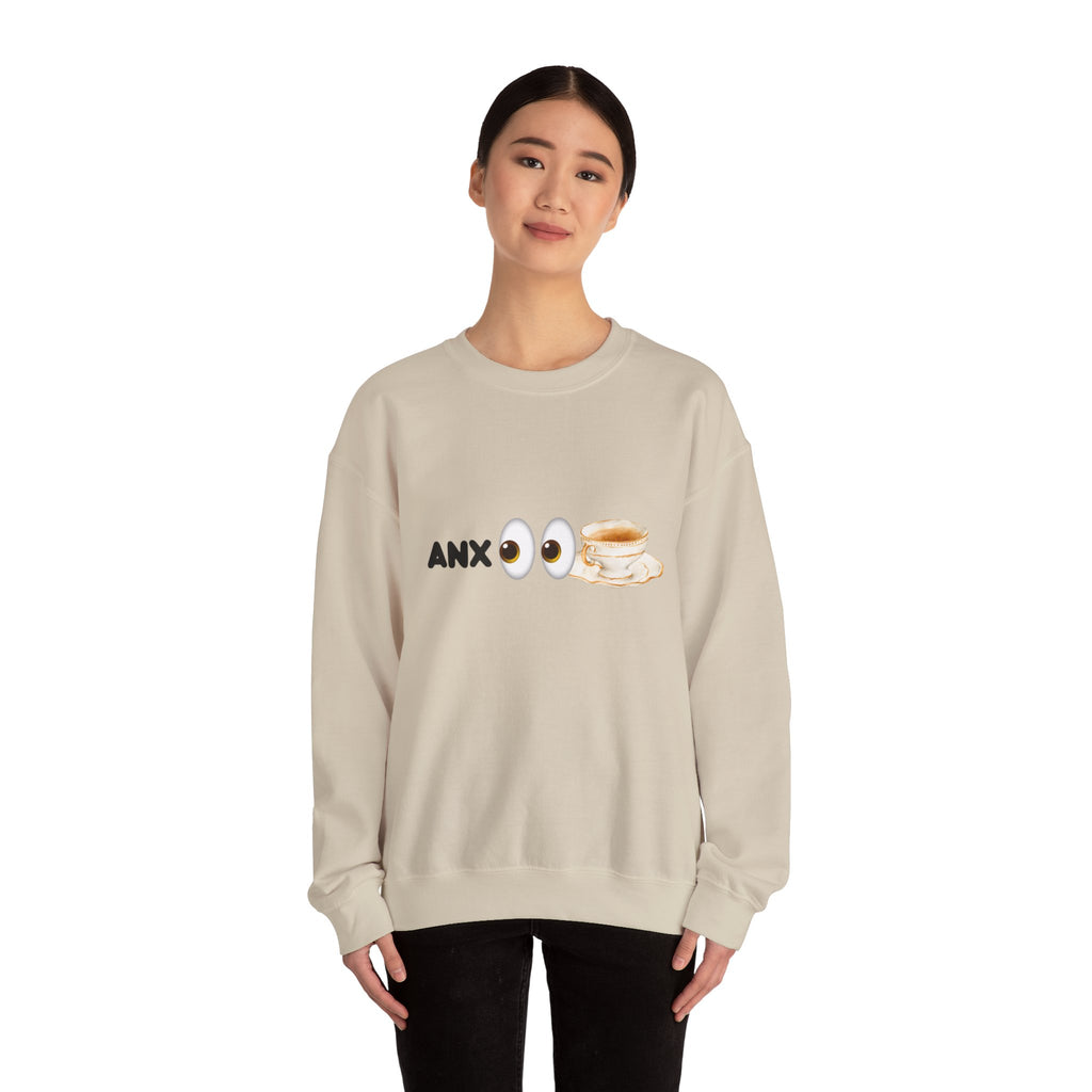 ANX(👀)TEA Anxiety Awareness Sweater – Mental Health Comfort Wear with Unique Graphic Design