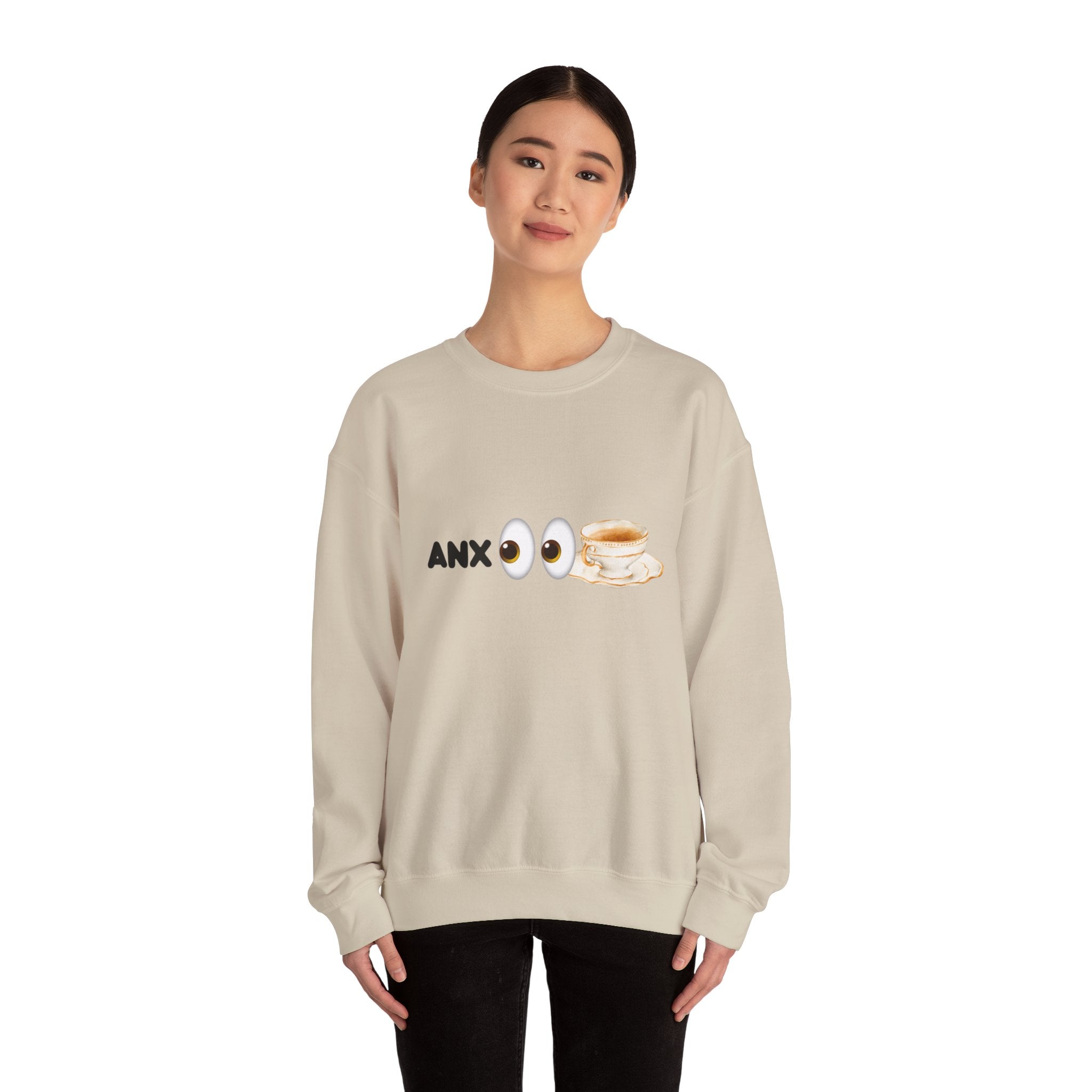 ANX(👀)TEA Anxiety Awareness Sweater – Mental Health Comfort Wear with Unique Graphic Design