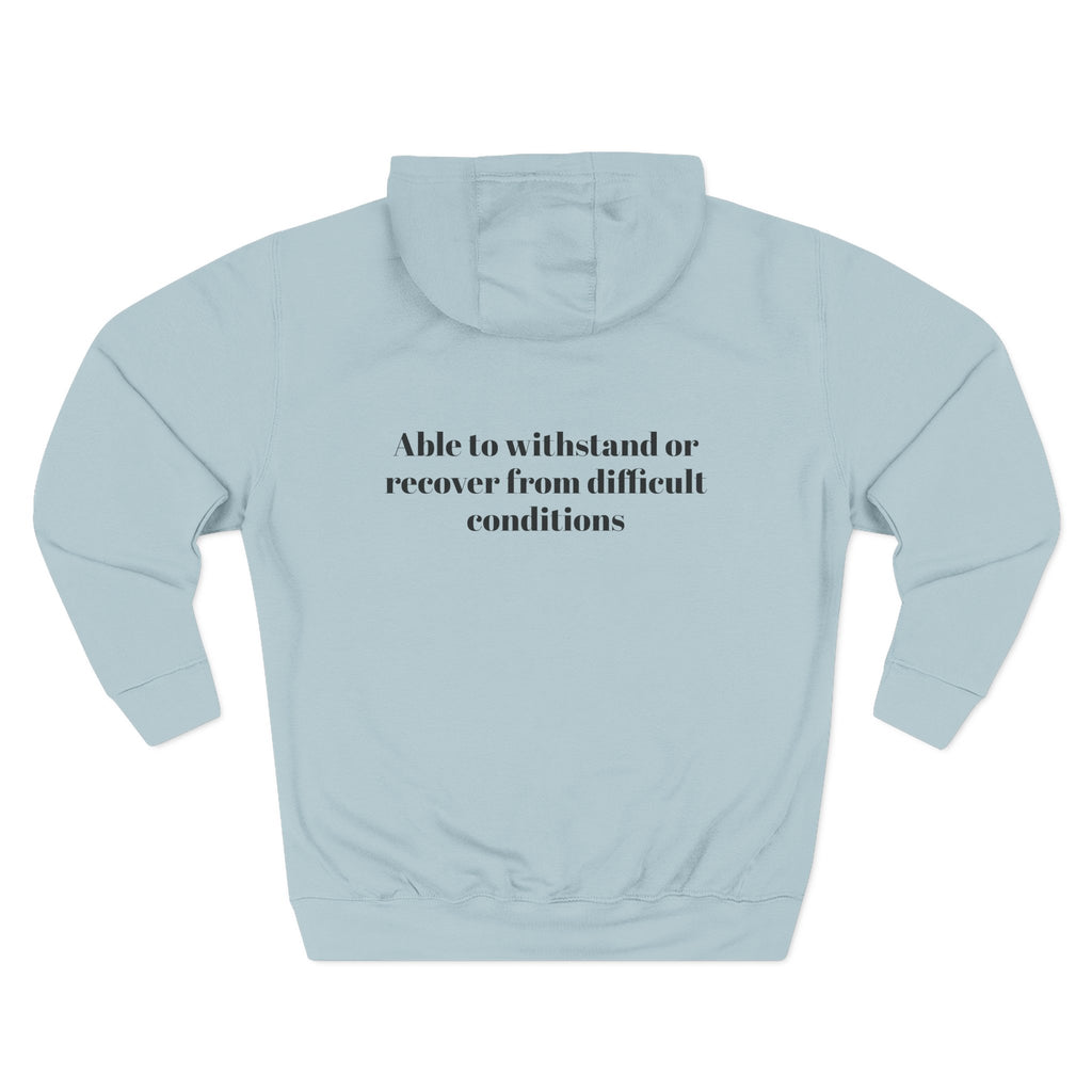 Resilient AF Hoodie – Motivational Streetwear with Bold Front Text & Dictionary Definition Back Print | Mental Health & Strength Apparel