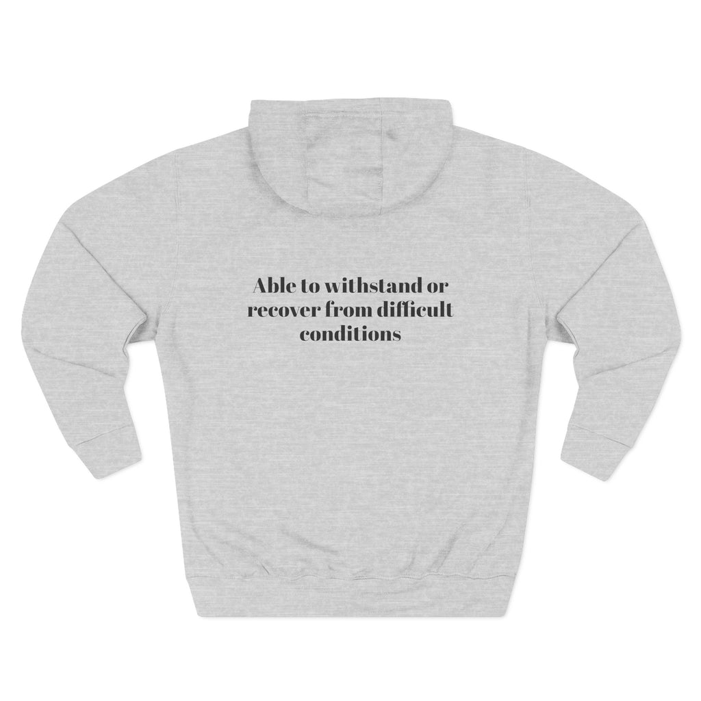 Resilient AF Hoodie – Motivational Streetwear with Bold Front Text & Dictionary Definition Back Print | Mental Health & Strength Apparel