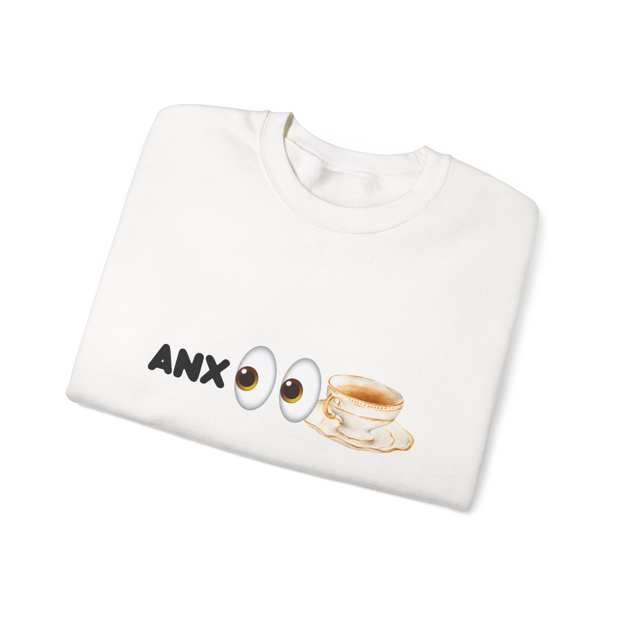 ANX(👀)TEA Anxiety Awareness Sweater – Mental Health Comfort Wear with Unique Graphic Design