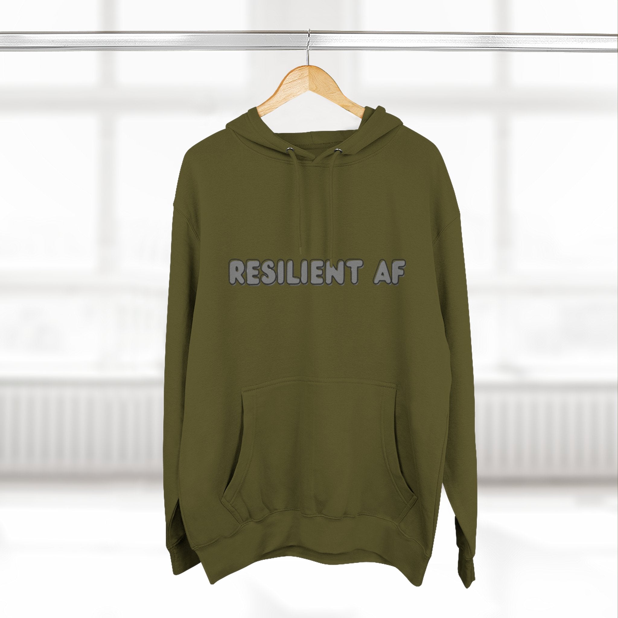 Resilient AF Hoodie – Motivational Streetwear with Bold Front Text & Dictionary Definition Back Print | Mental Health & Strength Apparel