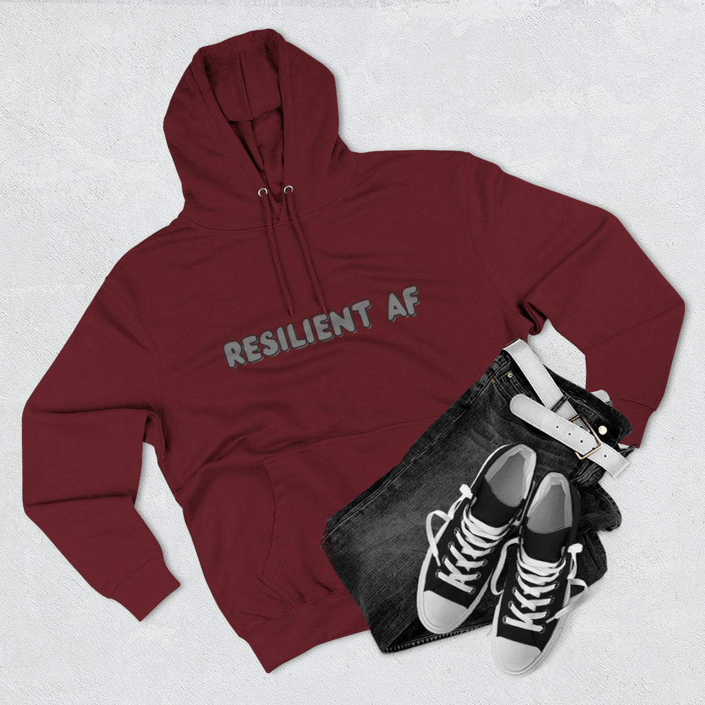 Resilient AF Hoodie – Motivational Streetwear with Bold Front Text & Dictionary Definition Back Print | Mental Health & Strength Apparel