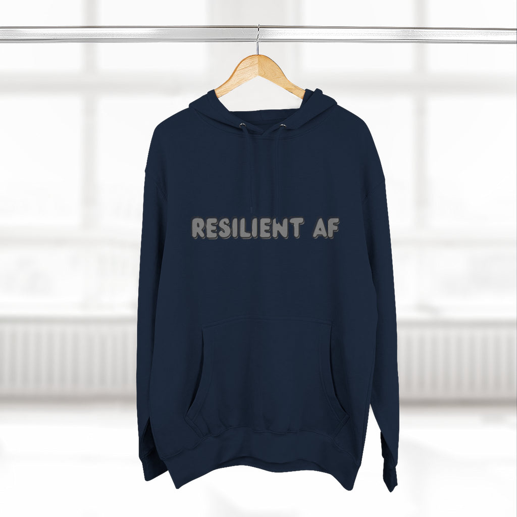 Resilient AF Hoodie – Motivational Streetwear with Bold Front Text & Dictionary Definition Back Print | Mental Health & Strength Apparel