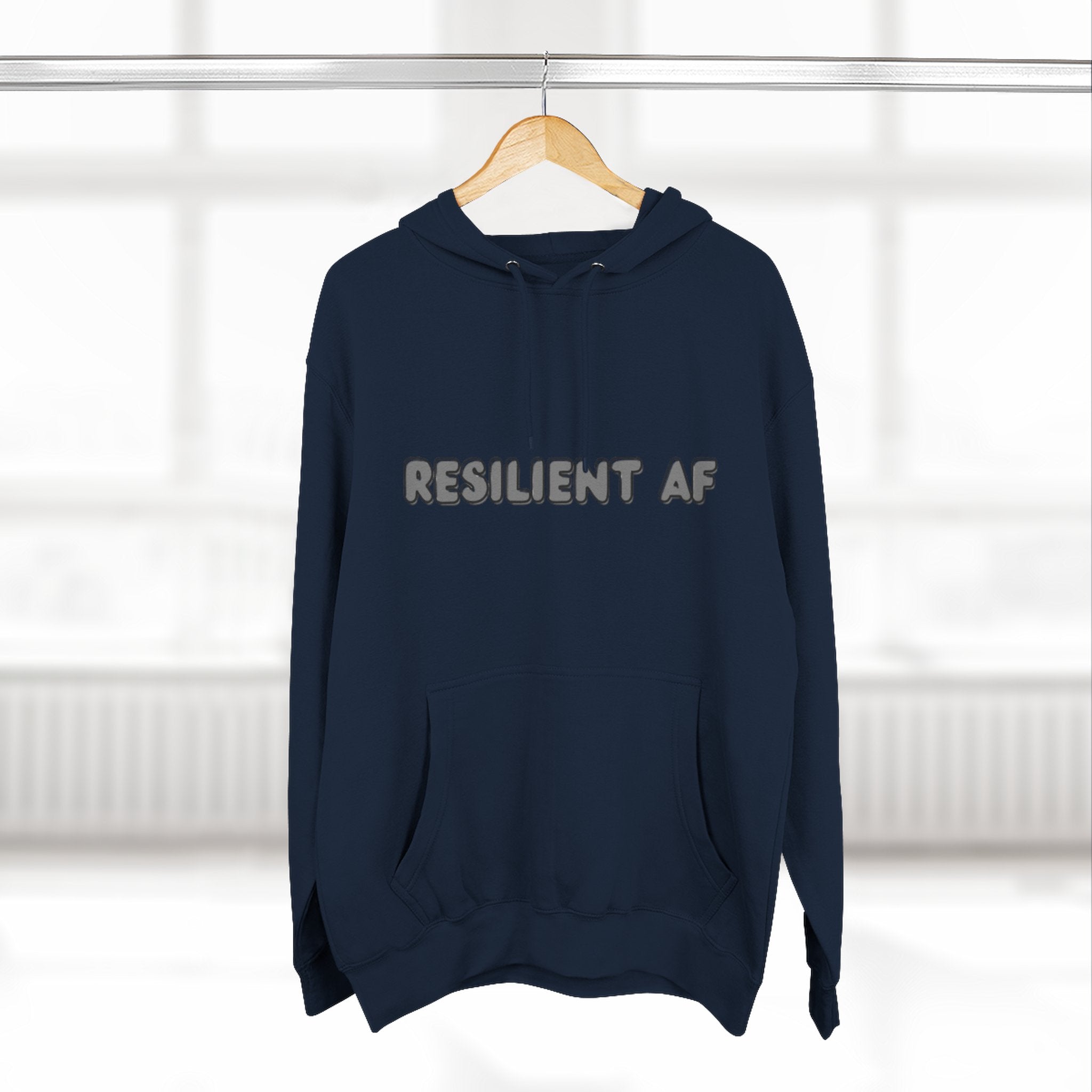 Resilient AF Hoodie – Motivational Streetwear with Bold Front Text & Dictionary Definition Back Print | Mental Health & Strength Apparel