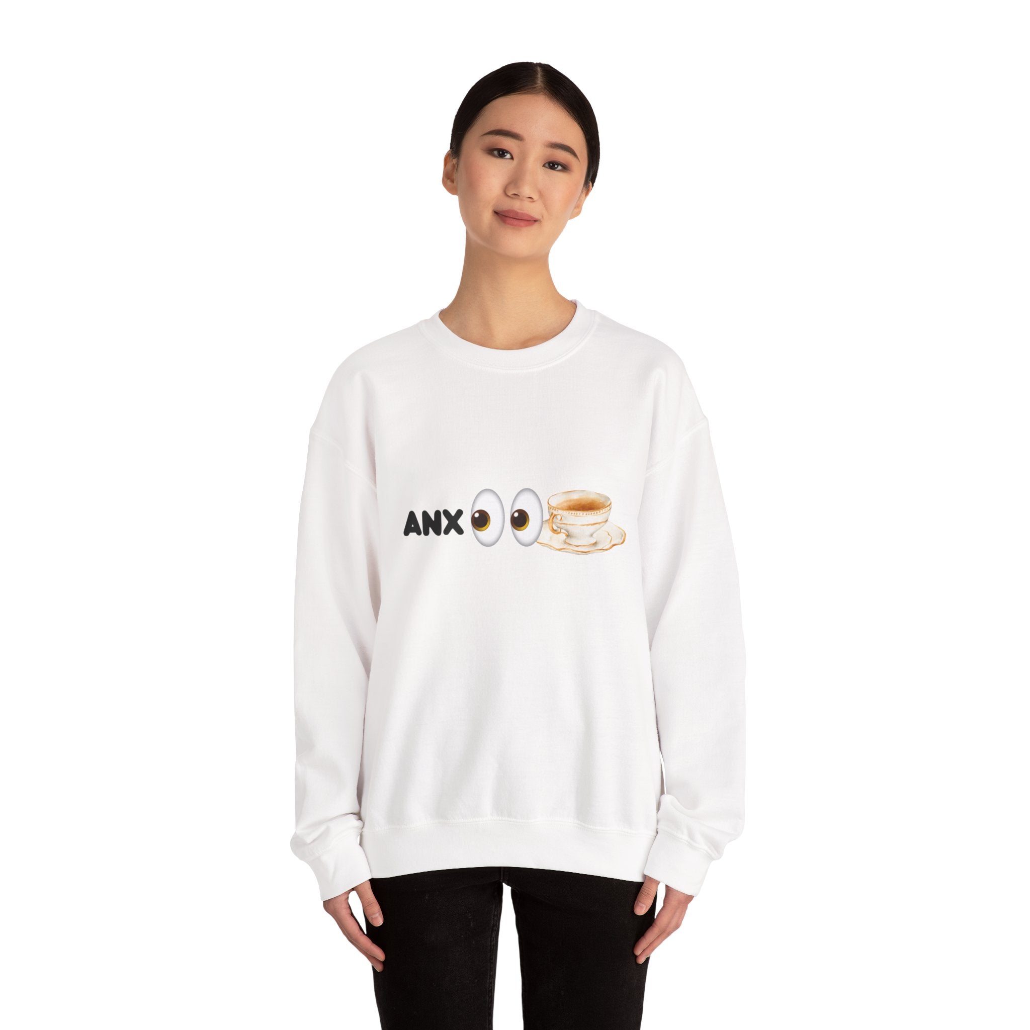 ANX(👀)TEA Anxiety Awareness Sweater – Mental Health Comfort Wear with Unique Graphic Design