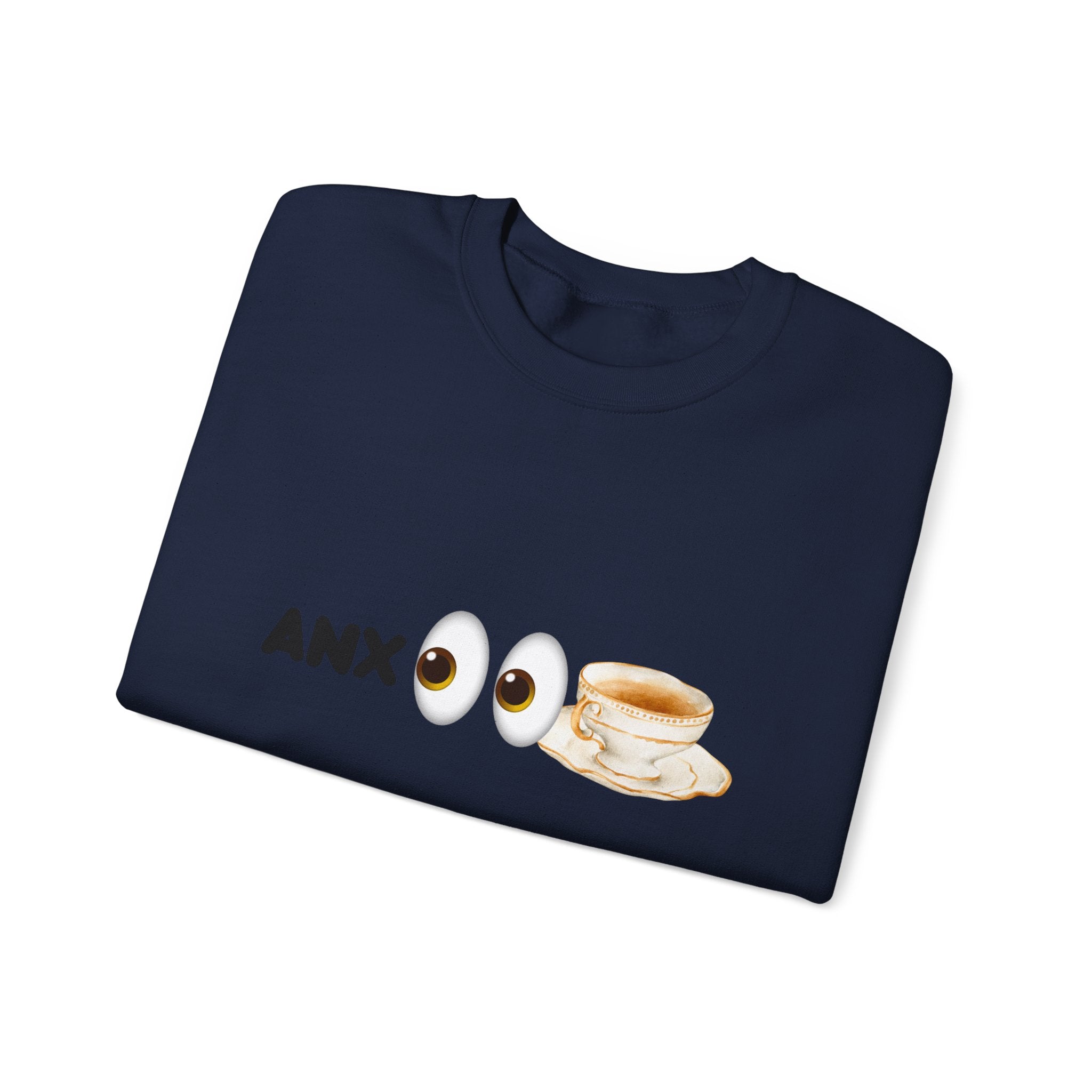 ANX(👀)TEA Anxiety Awareness Sweater – Mental Health Comfort Wear with Unique Graphic Design