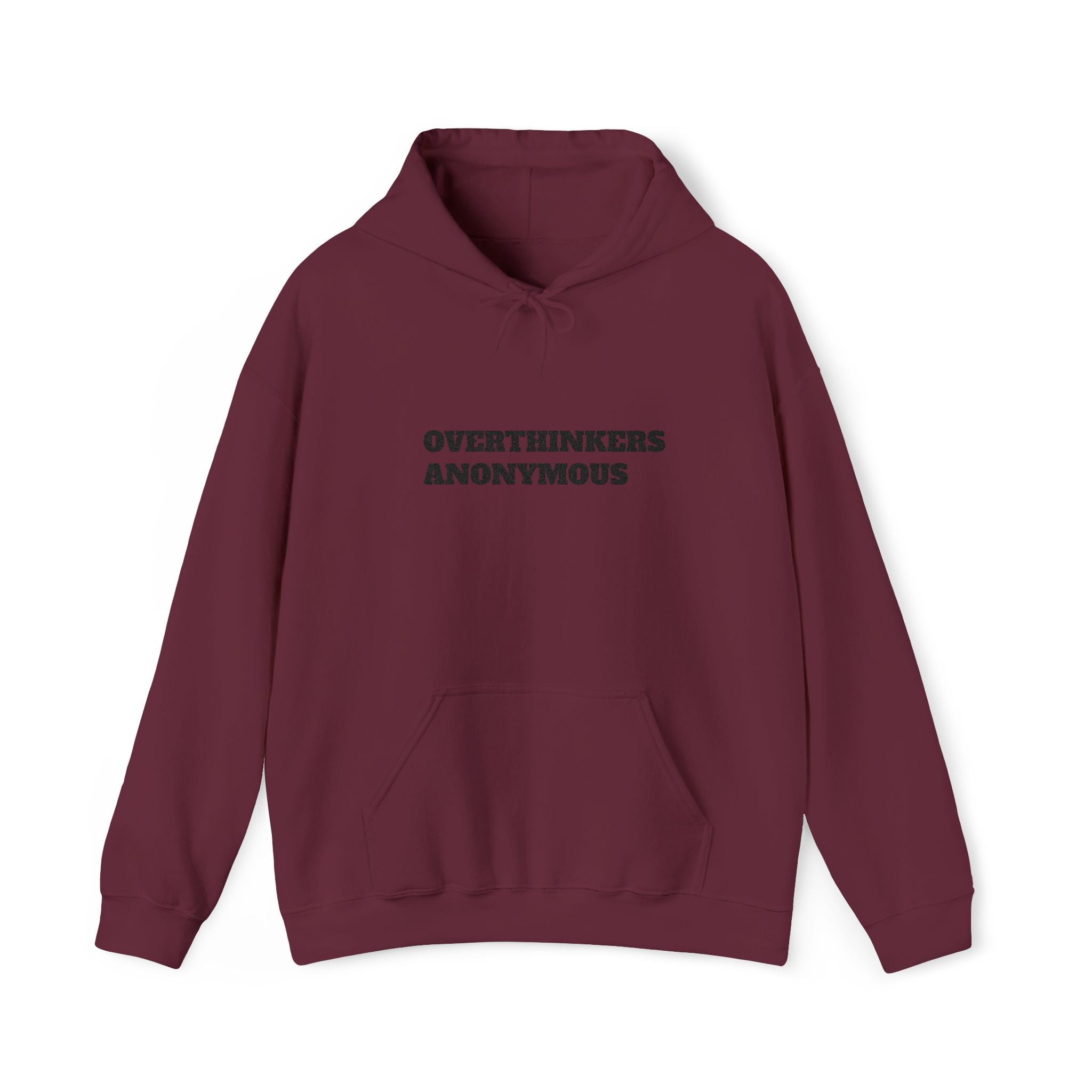 Overthinkers Anonymous Embroidered Hoodie | Mental Health Comfort Wear | Cozy Anxiety Relief Sweatshirt