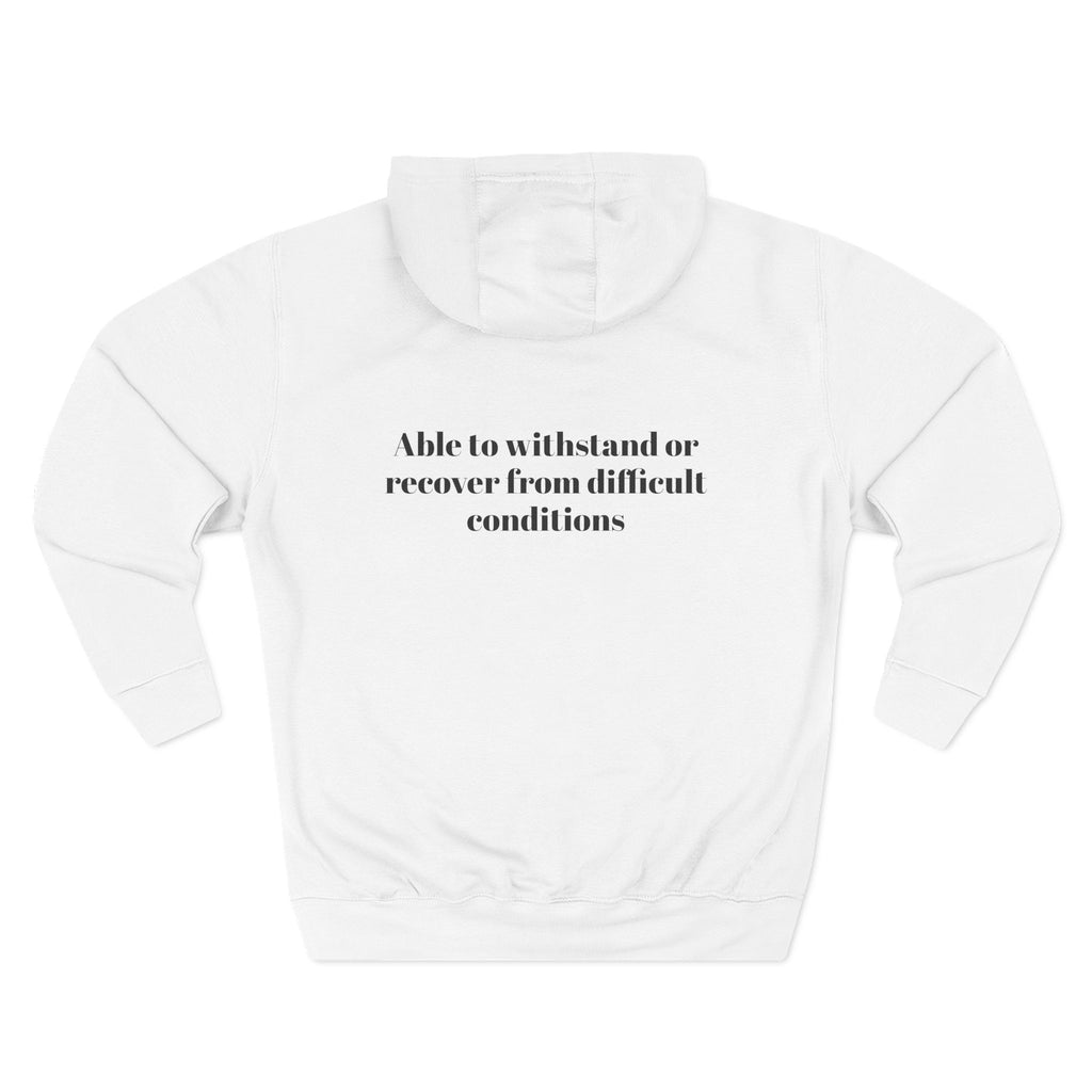 Resilient AF Hoodie – Motivational Streetwear with Bold Front Text & Dictionary Definition Back Print | Mental Health & Strength Apparel