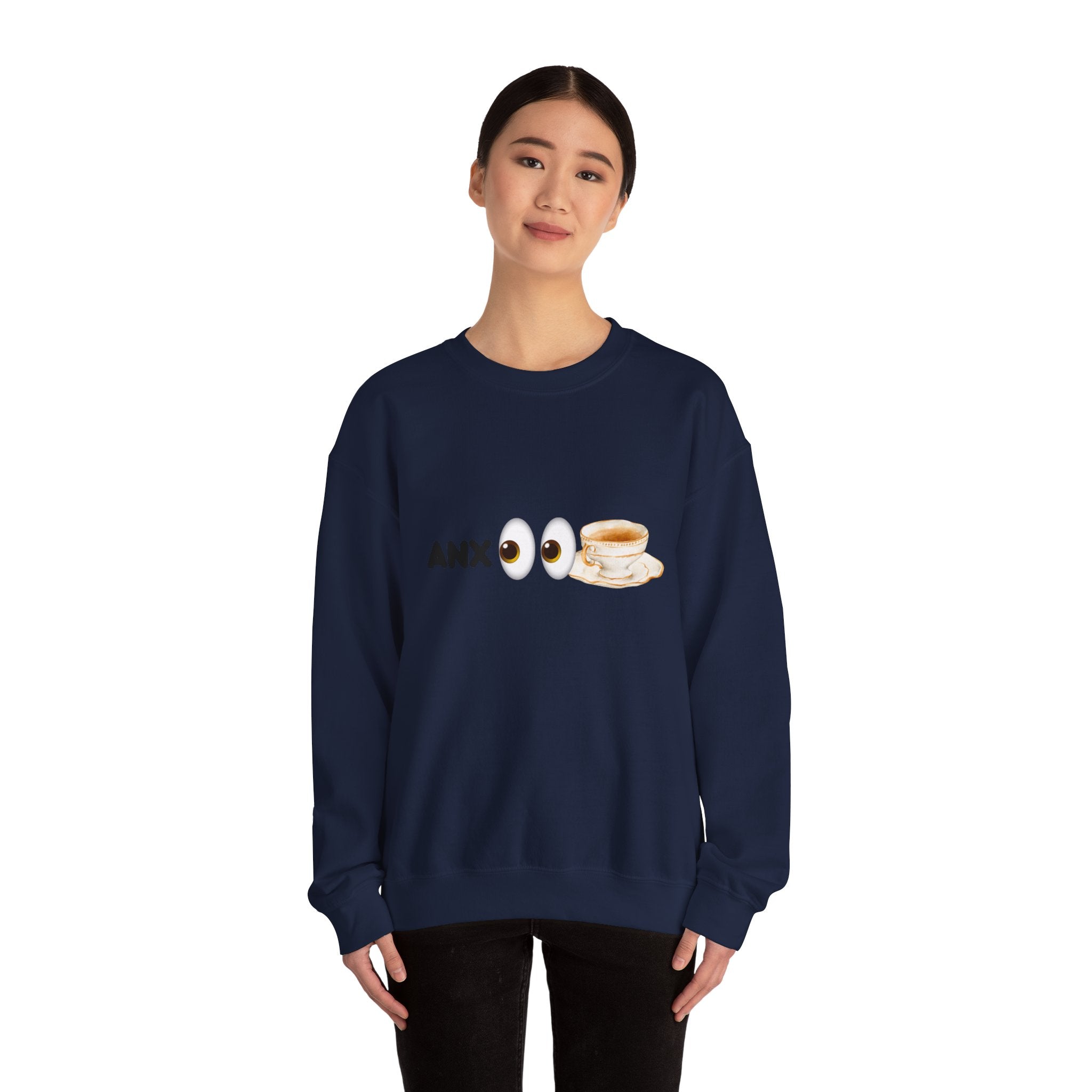 ANX(👀)TEA Anxiety Awareness Sweater – Mental Health Comfort Wear with Unique Graphic Design