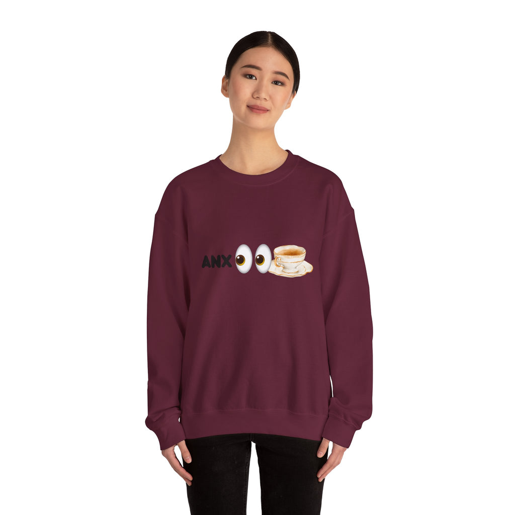 ANX(👀)TEA Anxiety Awareness Sweater – Mental Health Comfort Wear with Unique Graphic Design