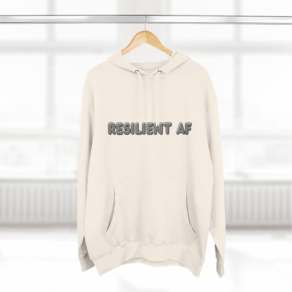 Resilient AF Hoodie – Motivational Streetwear with Bold Front Text & Dictionary Definition Back Print | Mental Health & Strength Apparel