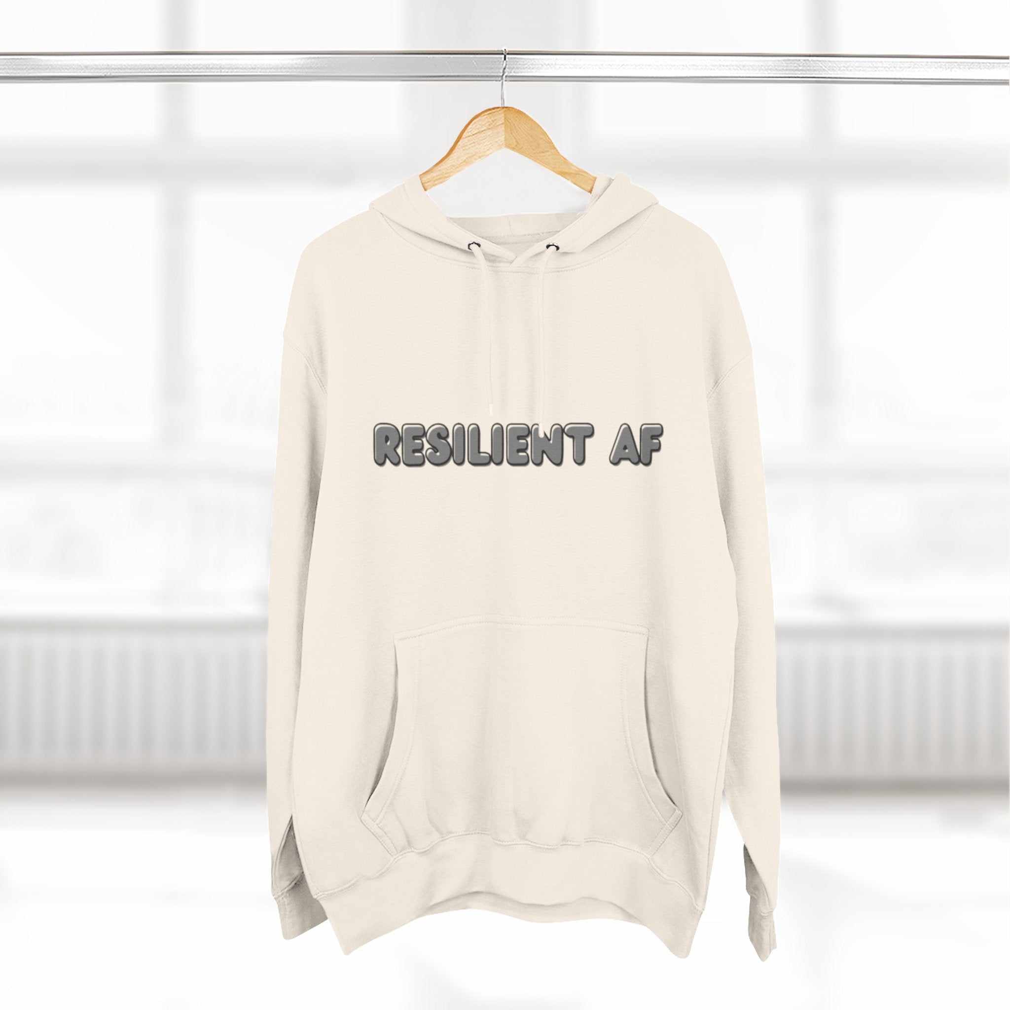 Resilient AF Hoodie – Motivational Streetwear with Bold Front Text & Dictionary Definition Back Print | Mental Health & Strength Apparel