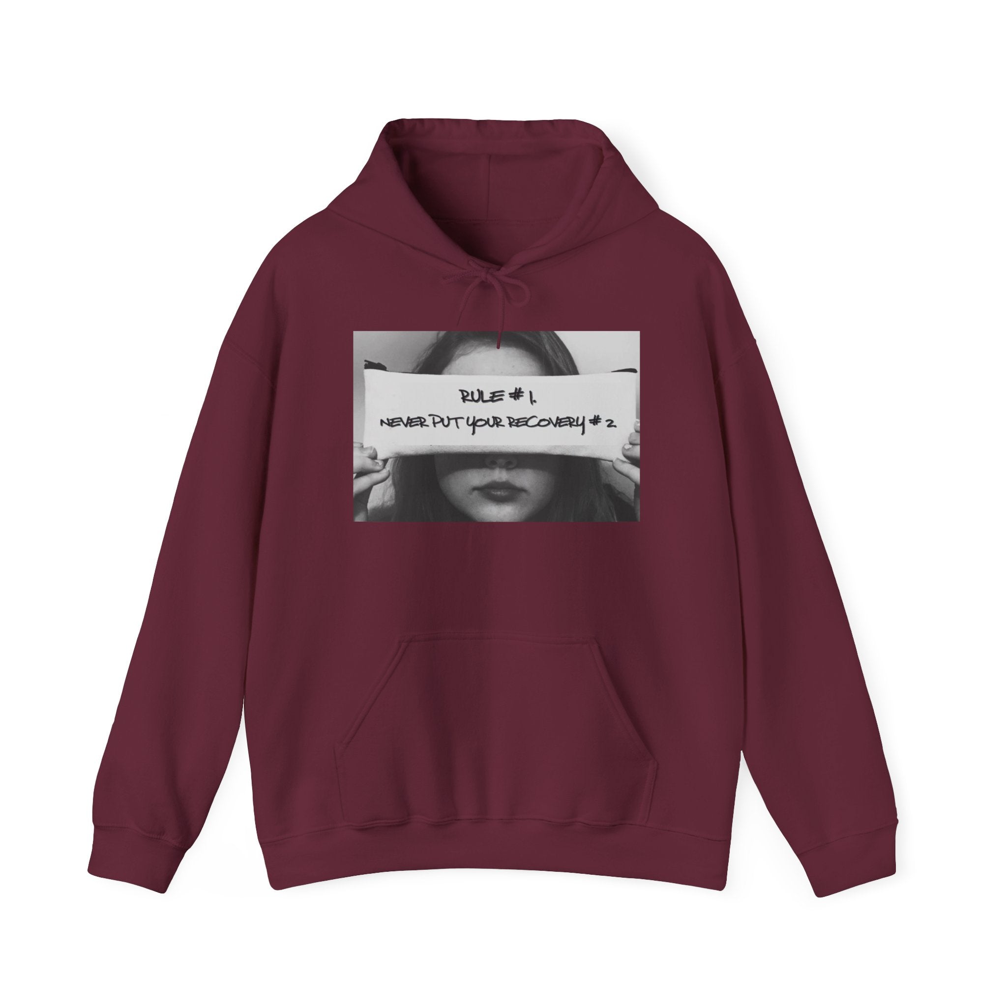 Never Put Your Recovery #2 Hoodie – Inspirational Addiction Recovery Graphic Sweatshirt