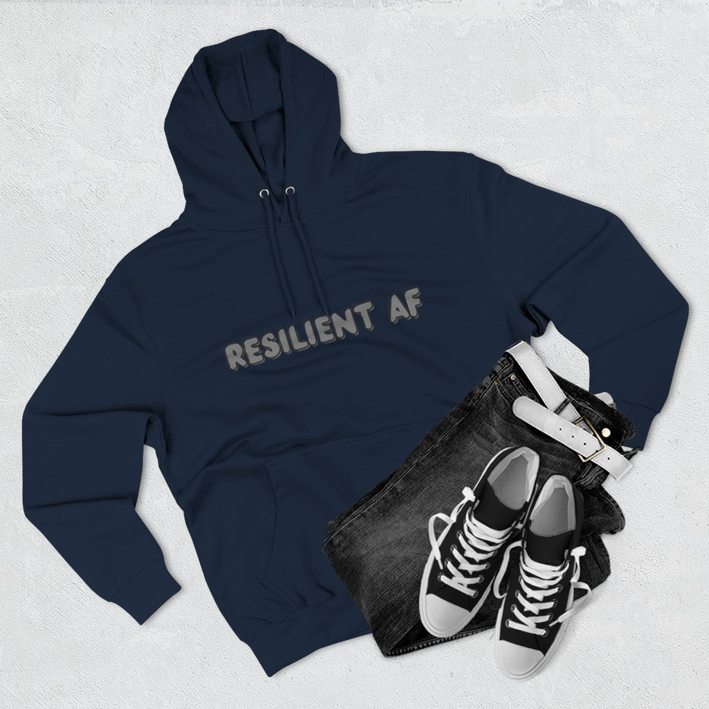 Resilient AF Hoodie – Motivational Streetwear with Bold Front Text & Dictionary Definition Back Print | Mental Health & Strength Apparel