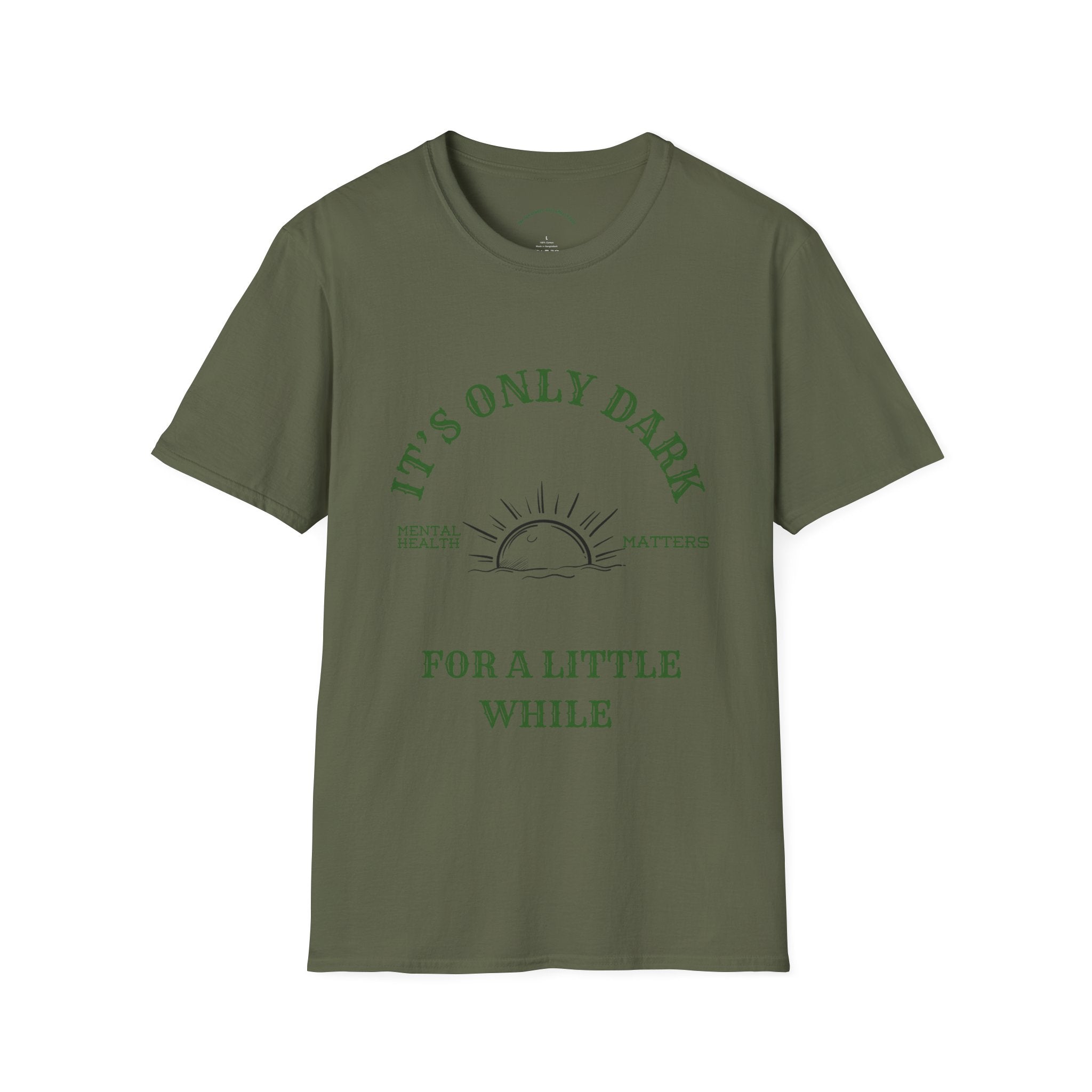 Vintage Mental Health Awareness T-Shirt – “It’s Only Dark for a Little While” – Inspirational Graphic Tee