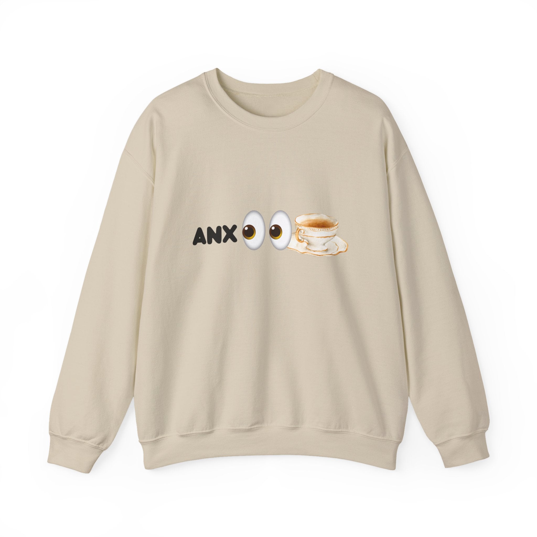 ANX(👀)TEA Anxiety Awareness Sweater – Mental Health Comfort Wear with Unique Graphic Design