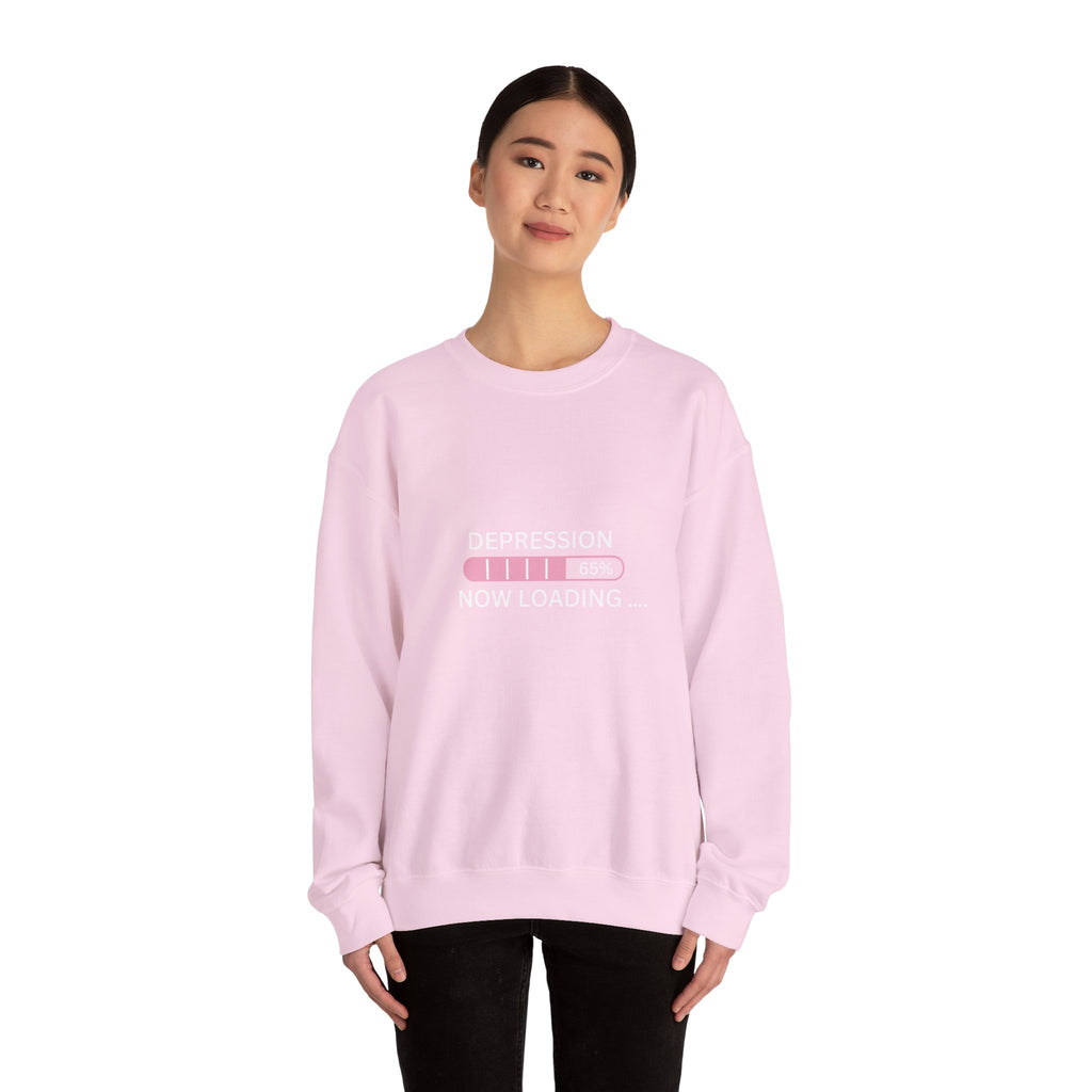 Depression Now Loading Sweatshirt | Mental Health Awareness Pullover | Funny Relatable Anxiety & Depression Sweater