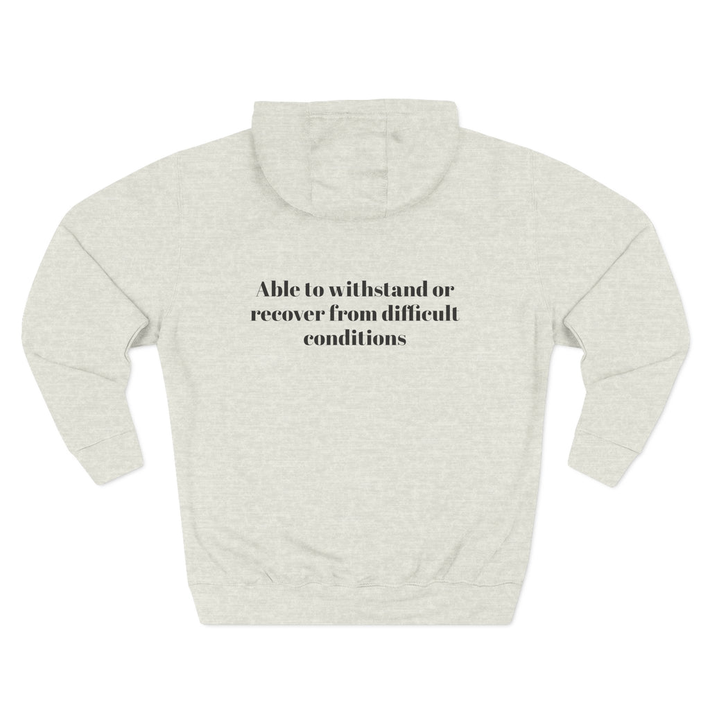 Resilient AF Hoodie – Motivational Streetwear with Bold Front Text & Dictionary Definition Back Print | Mental Health & Strength Apparel
