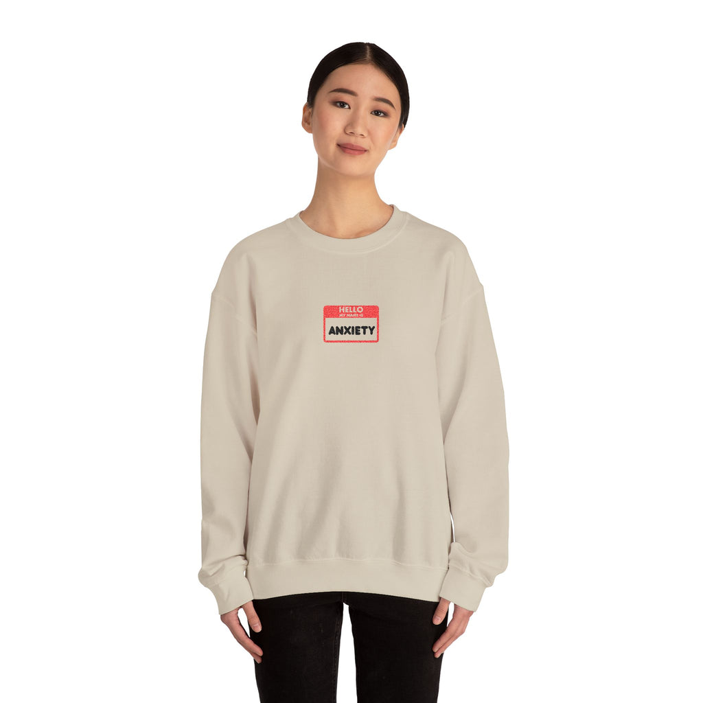 Hi My Name Is Anxiety Sweater – Funny Mental Health Hoodie | Cute Anxiety Awareness Pullover for Men & Women