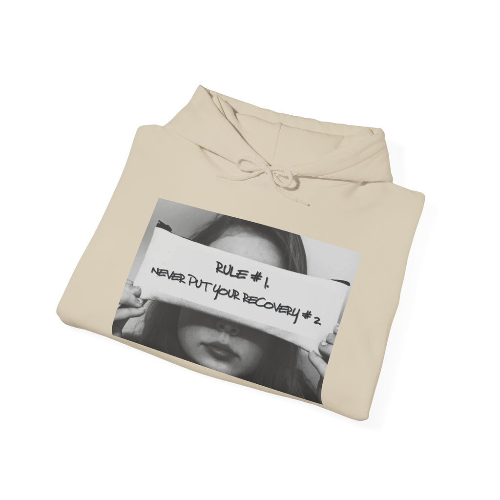 Never Put Your Recovery #2 Hoodie – Inspirational Addiction Recovery Graphic Sweatshirt