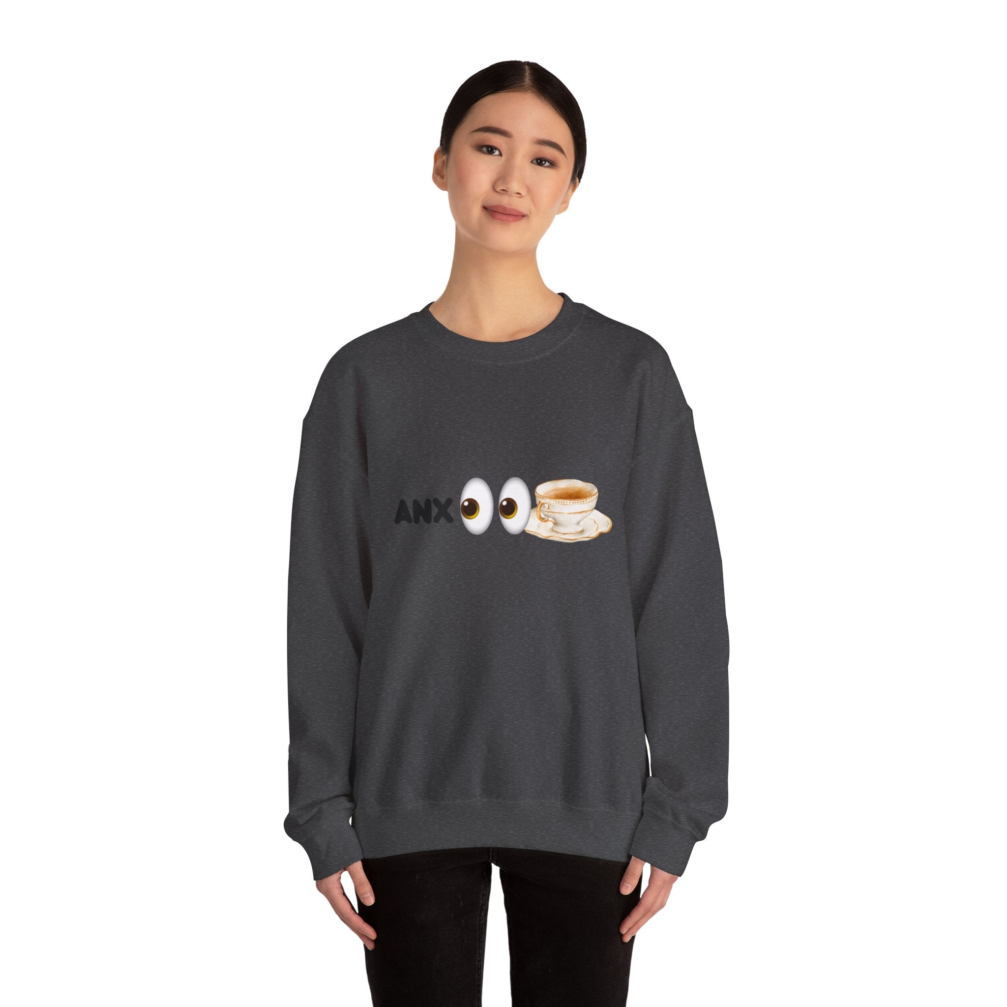ANX(👀)TEA Anxiety Awareness Sweater – Mental Health Comfort Wear with Unique Graphic Design