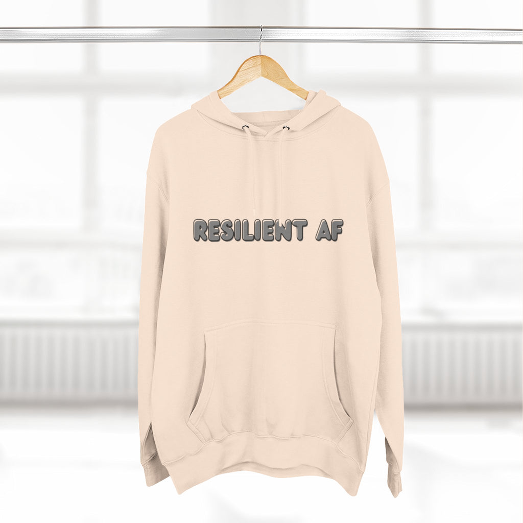 Resilient AF Hoodie – Motivational Streetwear with Bold Front Text & Dictionary Definition Back Print | Mental Health & Strength Apparel