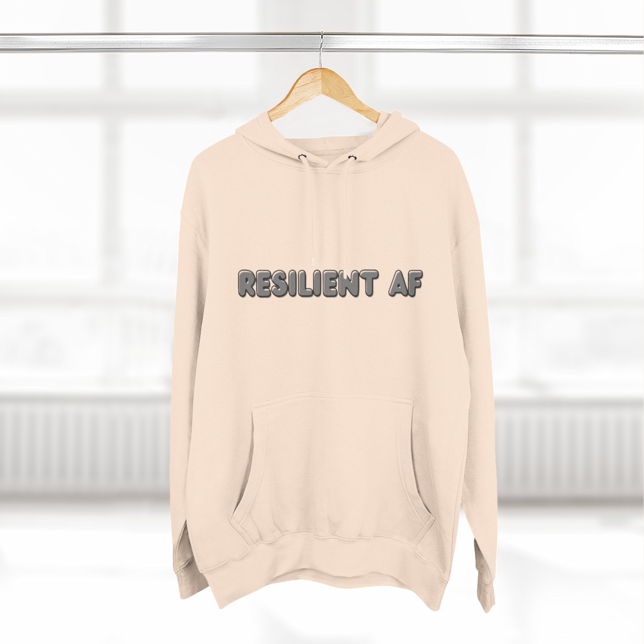 Resilient AF Hoodie – Motivational Streetwear with Bold Front Text & Dictionary Definition Back Print | Mental Health & Strength Apparel